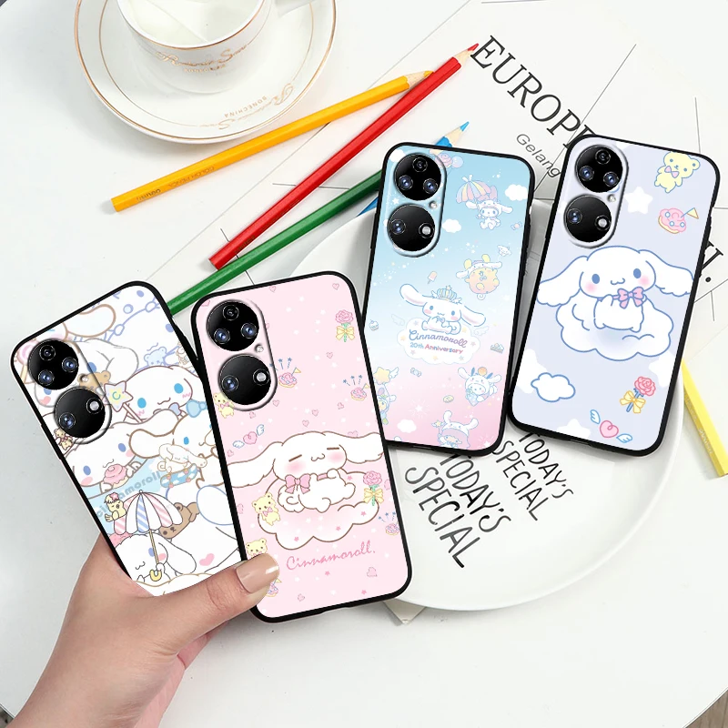 

Cinnamoroll Baby Cute For Huawei P60 P50 P40 P30 P20 P10 Pro Lite P Smart Z 2021 2019 4G 5G Silicone Soft Black Phone Case Cover