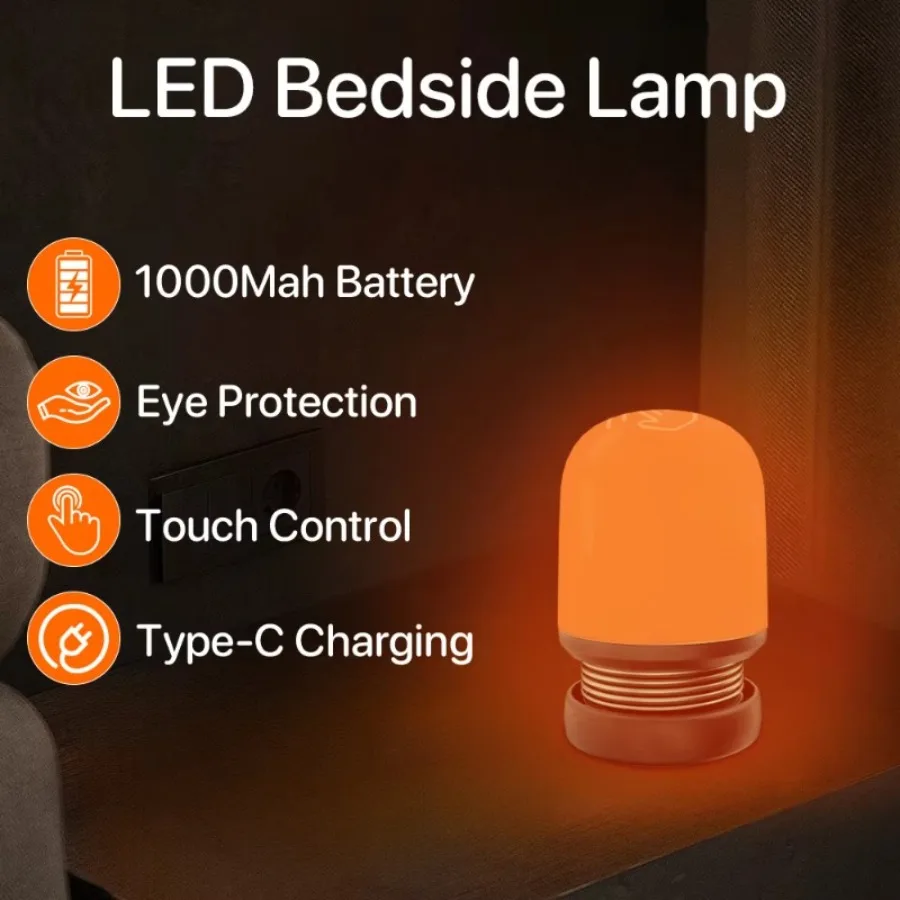 Red & Amber LED Night Light – Rechargeable Sleep Lamp with Adjustable Brightness S38623818fac043fdaa1f459968c6e948f