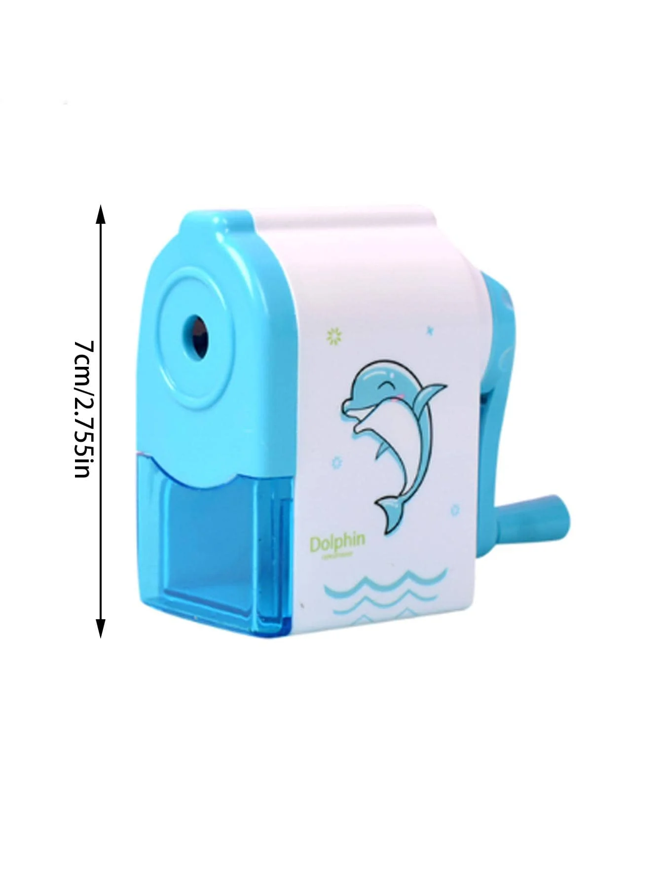 Pencil Knife Tools Cute Dolphin Rotary Pencil Sharpener Long Lasting Blade School Stationery Hand Crank Sharpeners for Childen - 5