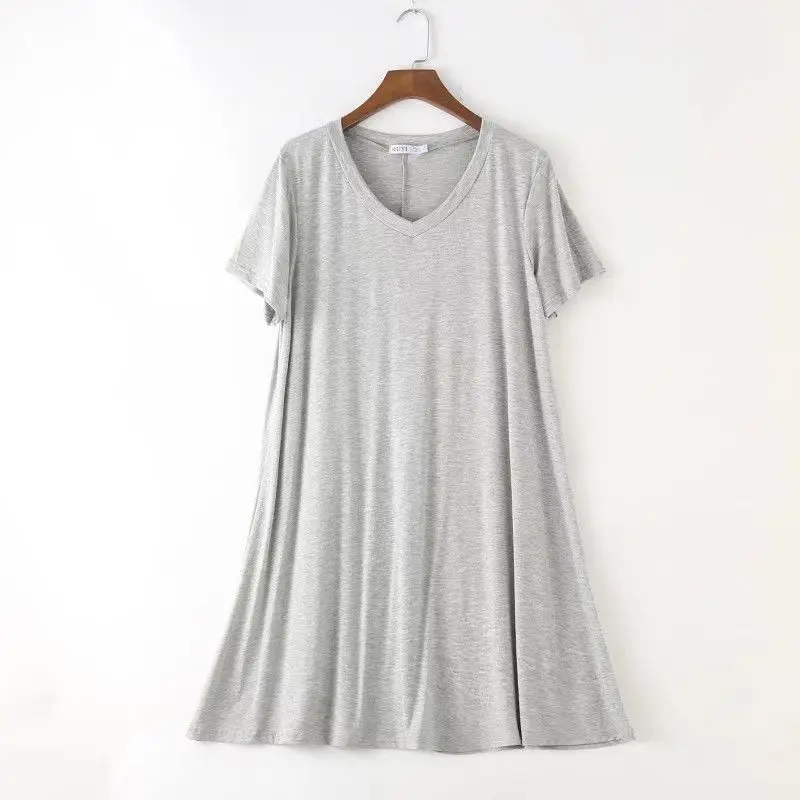 Plus Size Women Modal Short Sleeve Nightgown for Summer Homewear Loose Nightdress Joker Dress Pajama women nightgowns,women nightdresses,sleeping dress