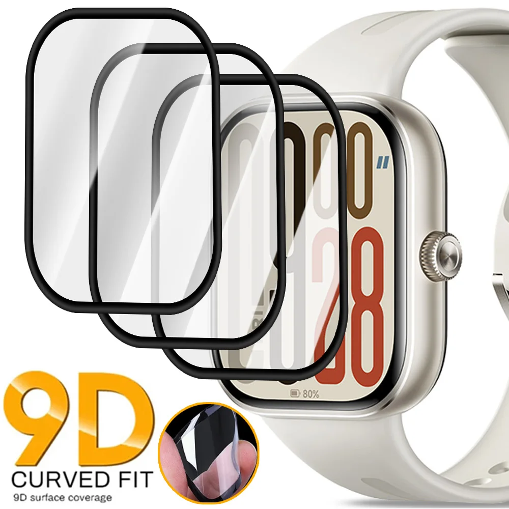 3D Curved Screen Protector for Smartwatch - Anti-Scratch, Waterproof, Flexible Film (1-5 Pack)
