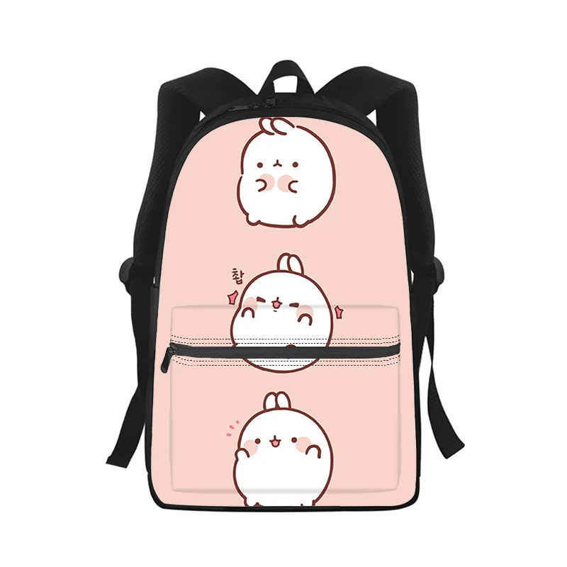 Korean cartoon molang Men Women Backpack 3D Print Fashion Student School Bag Laptop Backpack Kids Travel Shoulder Bag