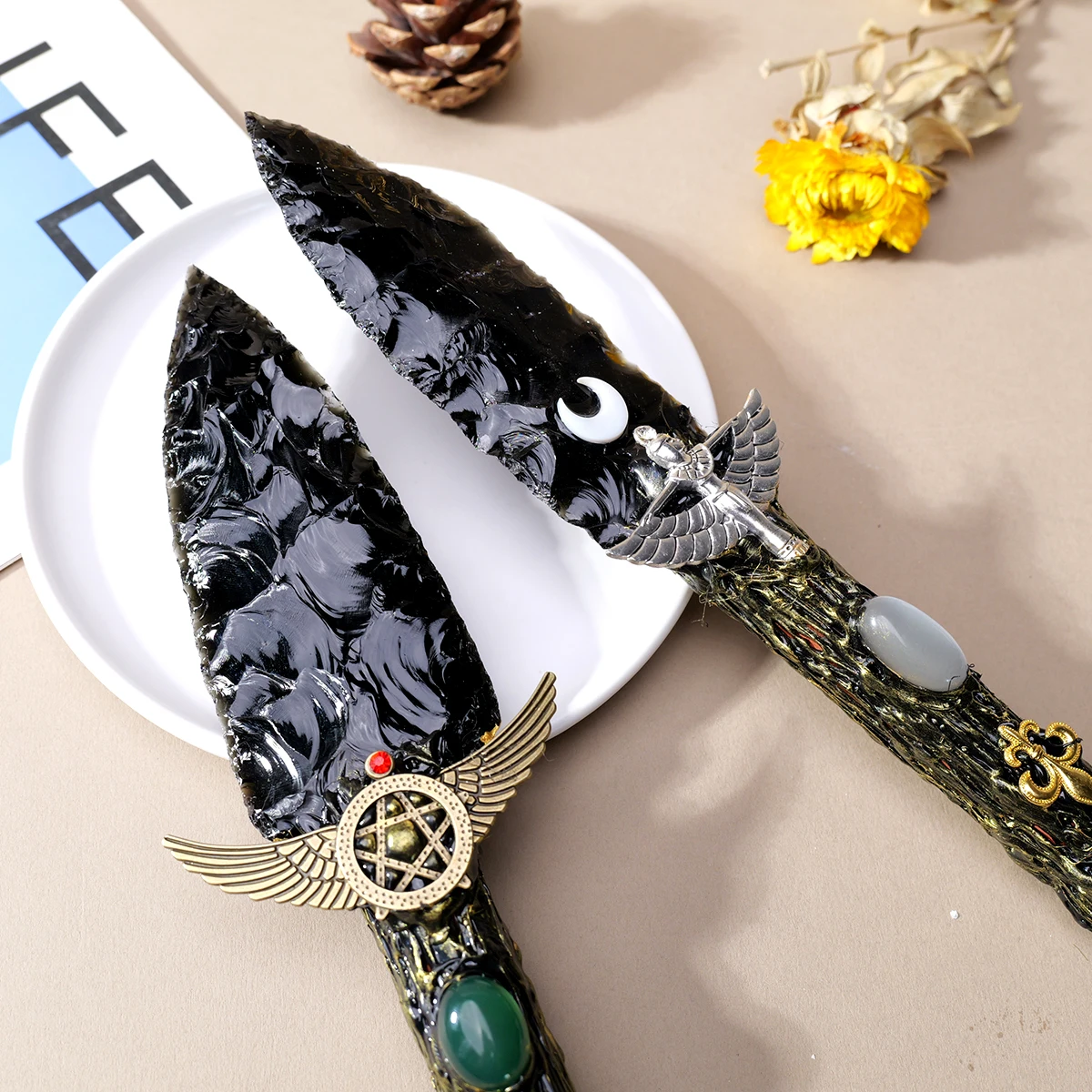 天然クリスタルのゴシディアンダガー,オリジナルの石のモデルナイフ