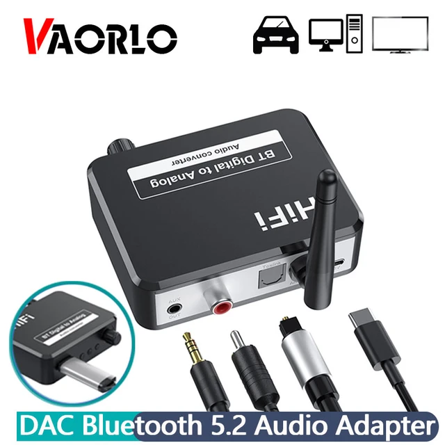 Receptor de transmisor de audio Bluetooth V5.0 3.5 mm, AUX, coaxial, óptico  con micrófono Amplia com shamjiam Transmisor de audio