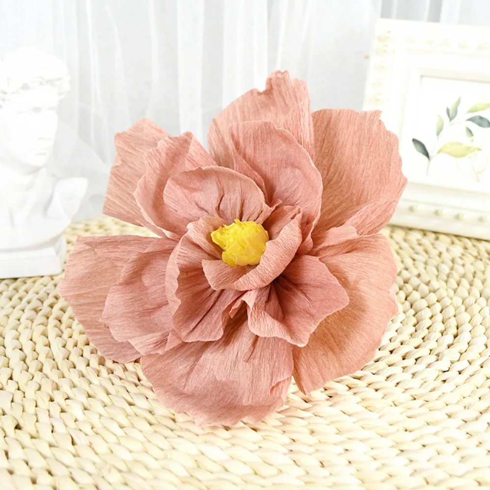 5 stücke 25cm Krepp papier Blume Festival Dekor leichte Falten Papier blume stereo skopische Mehrzweck handgemachte DIY Blumen – Detail 6