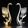 European Swan Tableware Holder Stainless Steel Spoon and Fork Base Elegant Utensil Stand Home Decor and Kitchen Organization 1