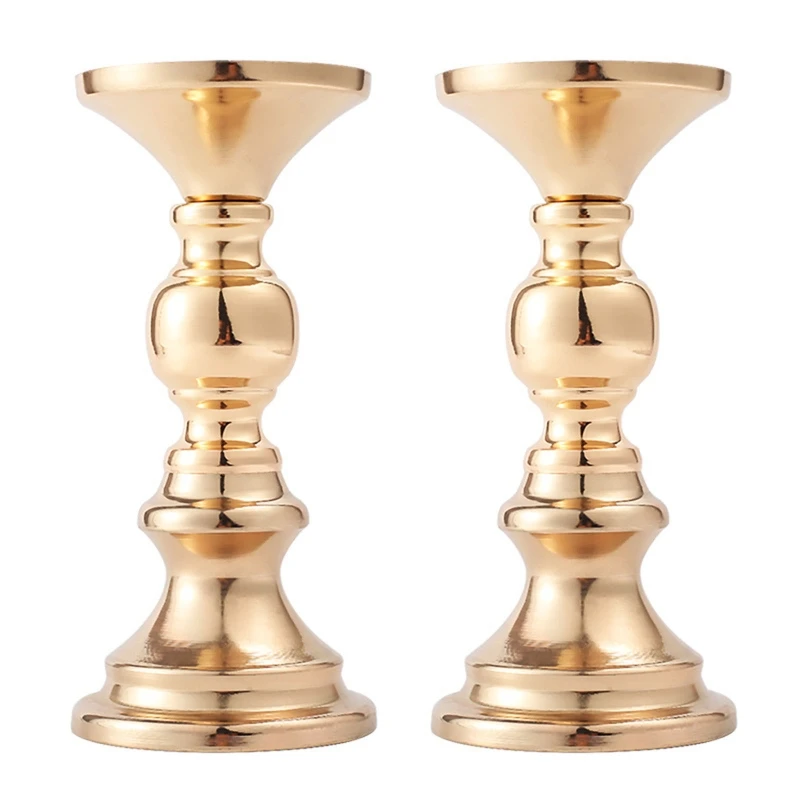 Set Di 3 Portacandele Ad Albero Di Natale In Metallo Oro - Candelieri Da Tavolo Con Stella, Foro 2,7 Cm - Decorazioni Per Matrimoni E Feste
