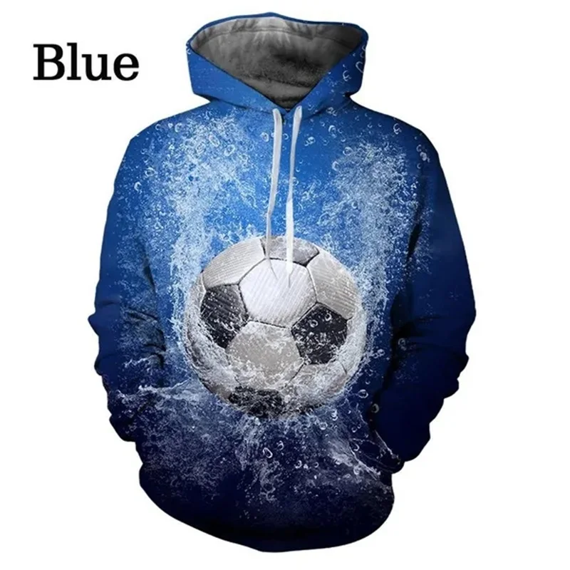 thumbnail image 1 of Sudadera con capucha con estampado 3D de fútbol para hombre, sudaderas holgadas informales a la moda para niños, sudaderas con capucha con patrón de fútbol genial, ropa de calle, 1 of 4