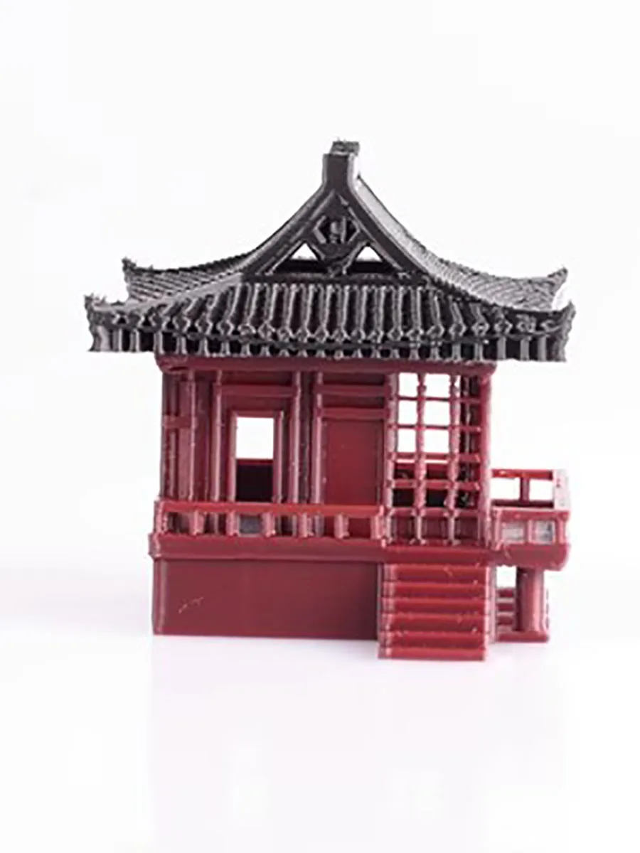 Chinese Style Ancient Architecture Model, Zen House Shape, 3D Printing Fish Tank, Micro Landscape, Study Decoration, 231218