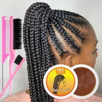 100G Hair Braiding Gel Hair Styling Waxes Brush Long Lasting Twist Strong Hold Smooth Hair Styling Anti-Frizz Edges Braid Wax 1