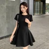 FA615 2024 Summer New Women's Short sleeved Dress Temperament Thin Material Suit Fabric Slimming A-line Dress 1