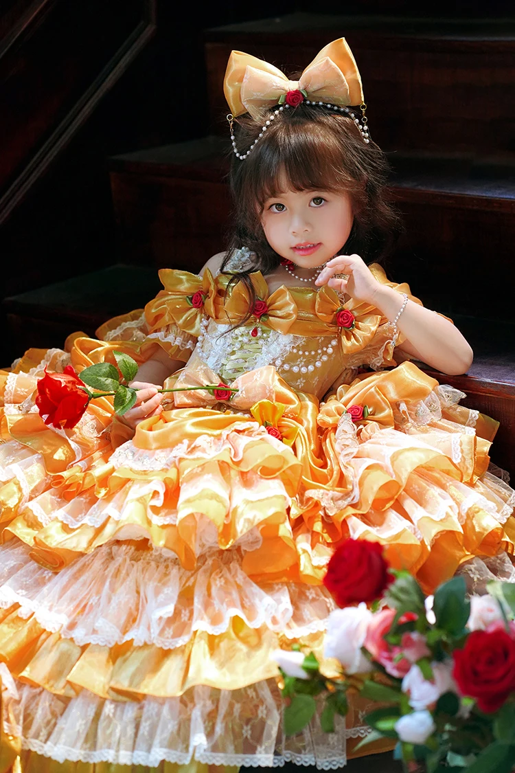 Kawaii Girl Lolita Princess Dress Child Sweet Cartoon Cute Skirt Children Birthday Party Gift Costume for Christmas