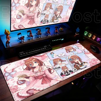 Accessori per laptop da gioco Anime The Quintessential Quintuplets Tappetino per mouse Tappetino da scrivania per ufficio Tappetino in gomma antiscivolo Girl Miku Nakano Rug