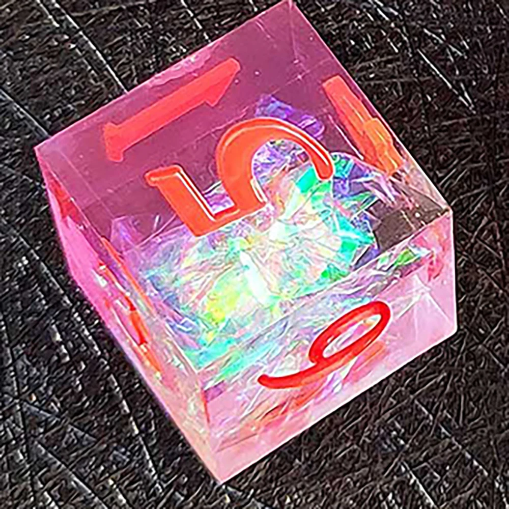 DND Transparent Sharp Edge Number Polyhedral Resin Dice D+D Dice Set For Dungeon and Dragon Pathfinder Role Playing Game(RPG)MTG 2