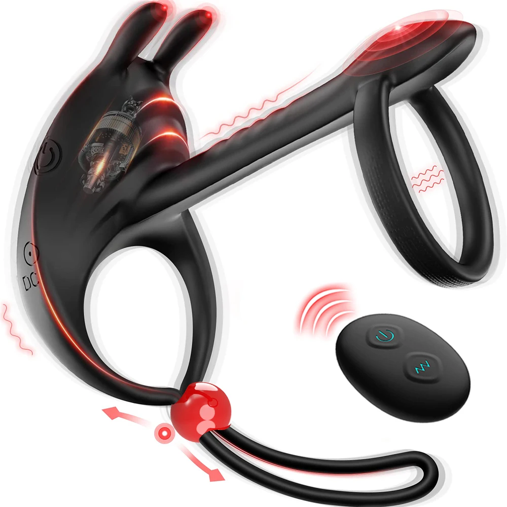 Ring Delay Ejaculation Wireless Remote Control Stimulator Massager Vibrator Sex Toys for Men Couple_voghion.com
