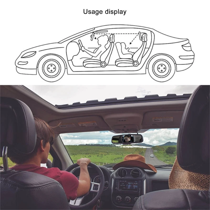 Clear Baby Backseat Mirror Easy to Mount Baby Car Mirror Car seats Safety for Monitoring Rear Facing Children