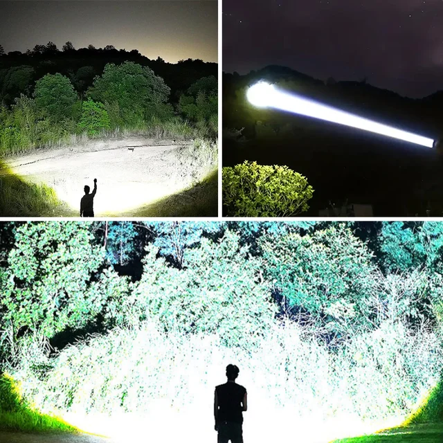 2025 New Ultra Bright LED Flashlight USB Rechargeable Zoom Flashlights Long Range 6000M Tactical Torch Camping Fishing Work Lamp 4
