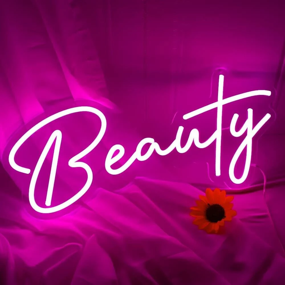 

Beauty Salon Custom LED Neon Sign Beauty Nails Shop Arcade Art Wall Decor Transpament Night Lights Bedroom Ornament Lights