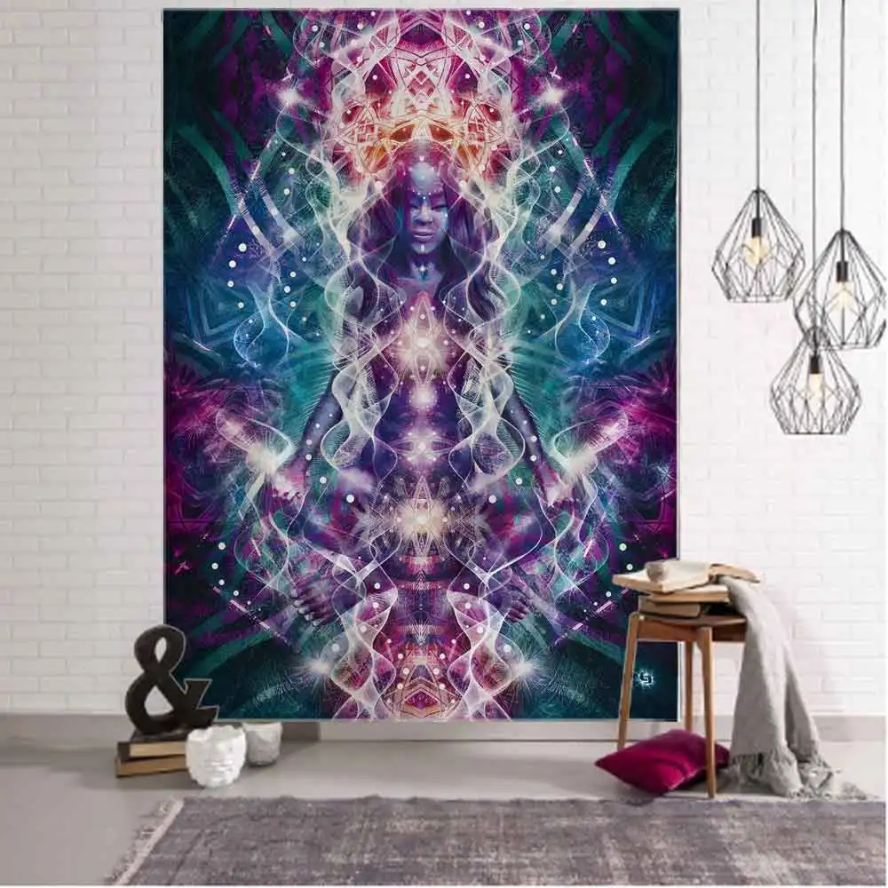 Meditation Seven Chakras Tapestry Psychedelic Buddha Wall Decor Mandala Tapestry Witchcraft Hippie Boho Home Decor Yoga Mat 6