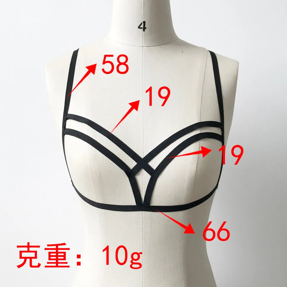 Women'S Elastic Strap Bra Underwear Hollow Out Open Chest Sexy Underwear Ladies Solid Color Backless Cut Out Erotic