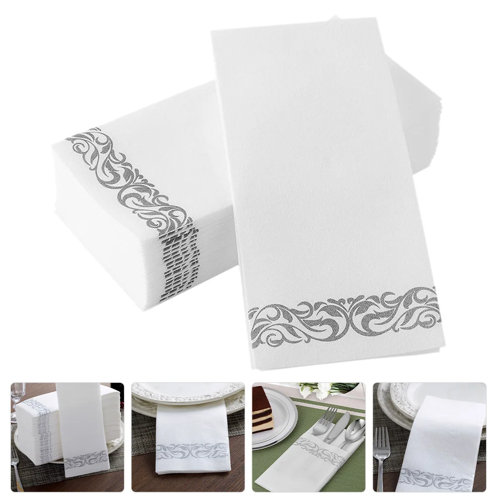 Decorate Silver Table Paper Napkin Wood Pulp Napkins Dinner Foldable Tissue Hotel Desktop Party Wedding Banquet 25 Pcs paper napkins tissue paper decoration