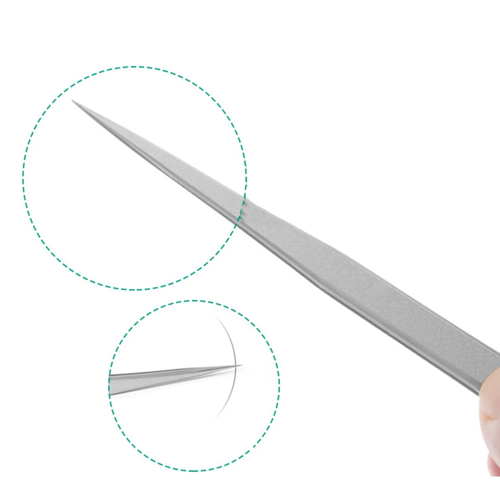 1PC Tweezers Stainless Steel High Precision Elbow Fine Tip Anti-Static Repair Tool For Electronics Small Accessories
