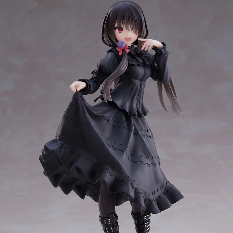 

20cm DATE A LIVE Tokisaki Kurumi Nightmare Black Dress Anime Figurine Action Figure Collection Toys Christmas Gift Doll With Box