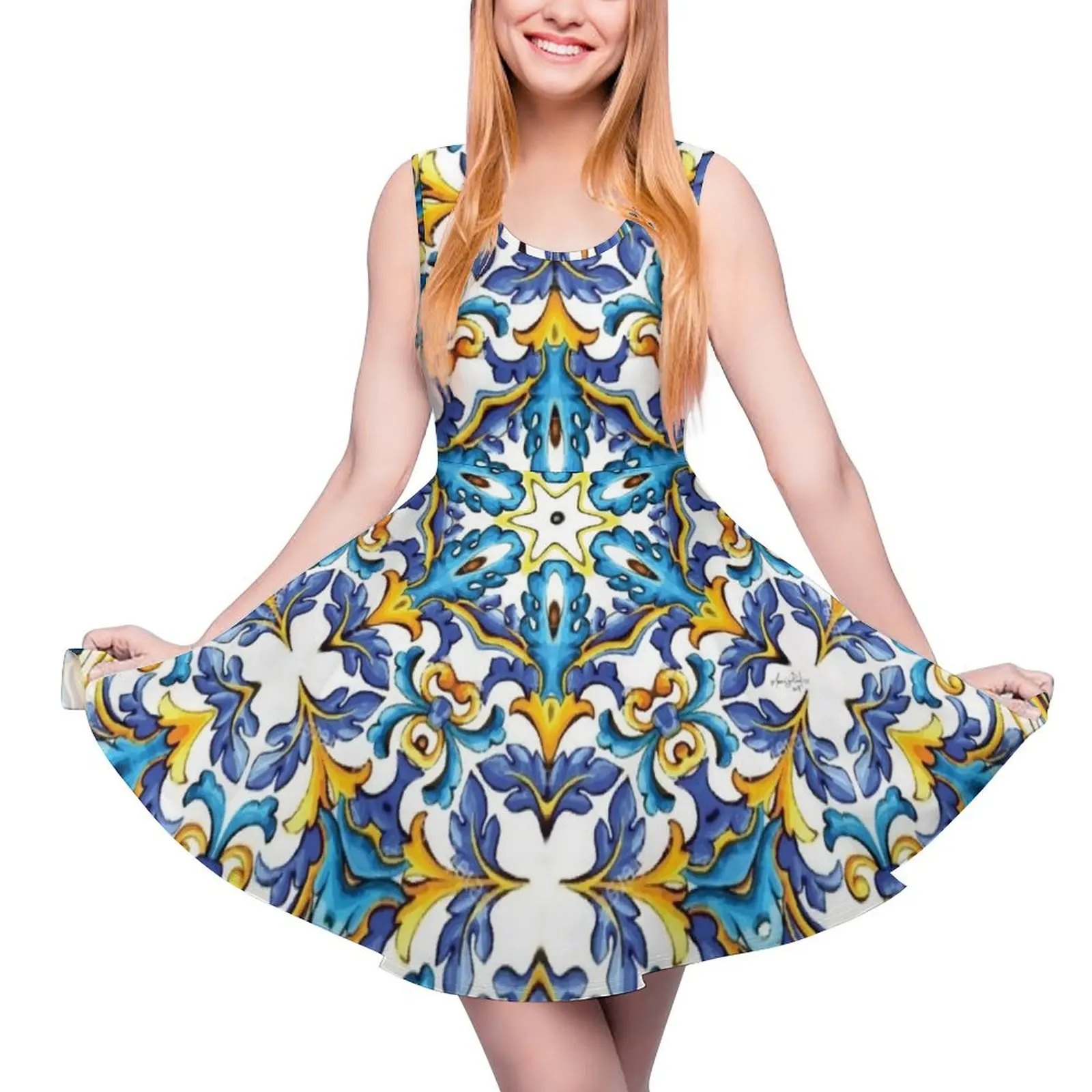 Sicily Style Sleeveless Dress Female clothing Womans evening dress