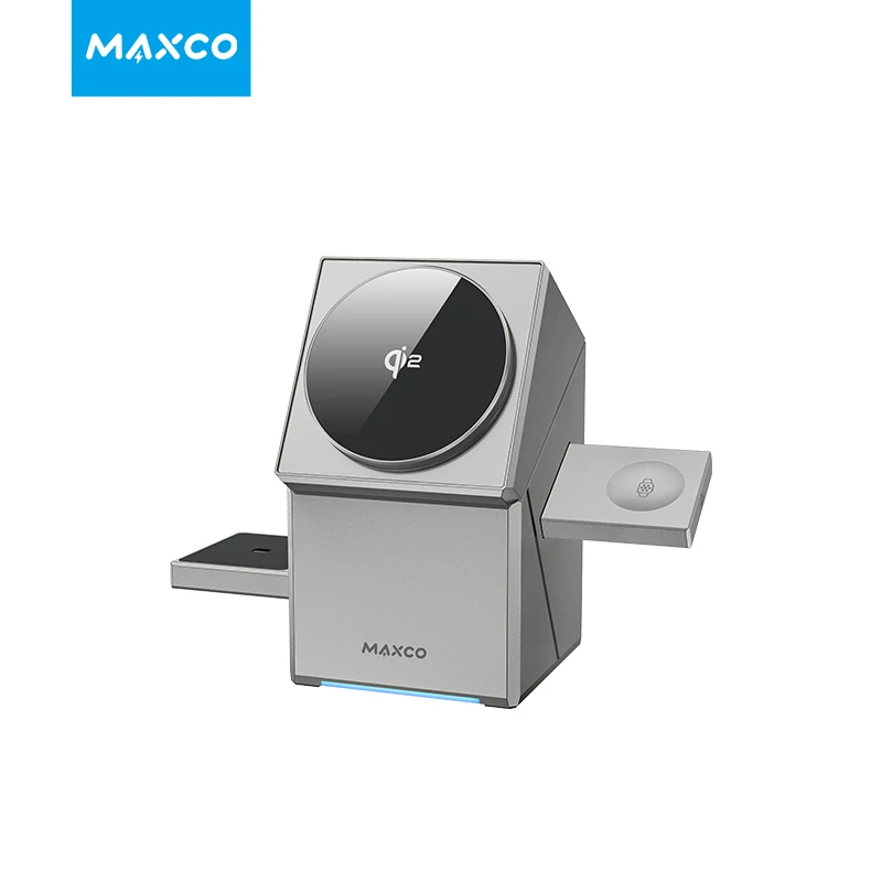 Qi2 in Wireless Charger with Auto-Rotating Magic Cube Dock for