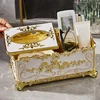 1PC Multifunctional European style tissue box, living room desktop remote control storage box 3