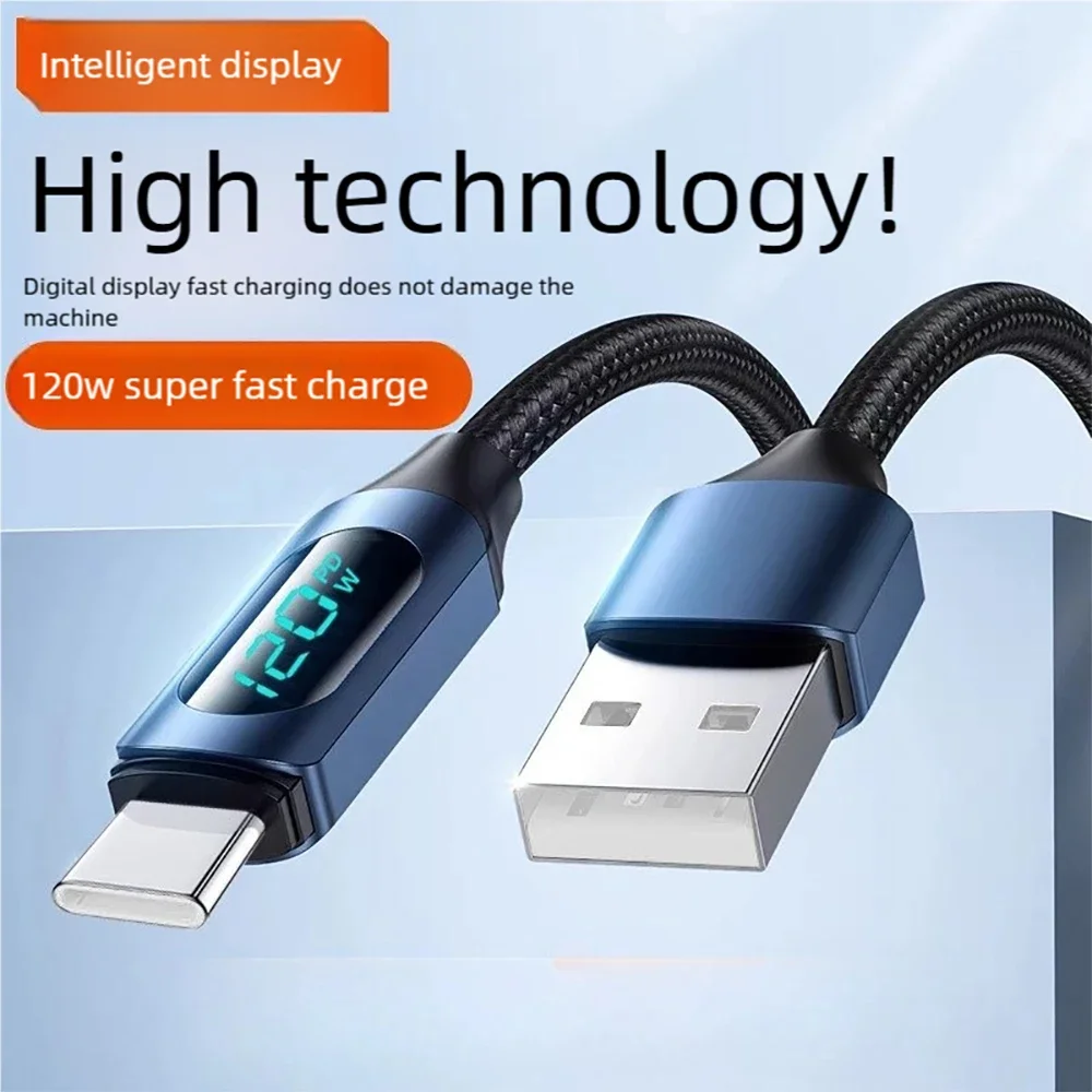 120W Dual Type C Data Cable Fast Charging Charger USB to Type C Display Cable For Huawei Honor Xiaomi Samsung USB Charger Cable