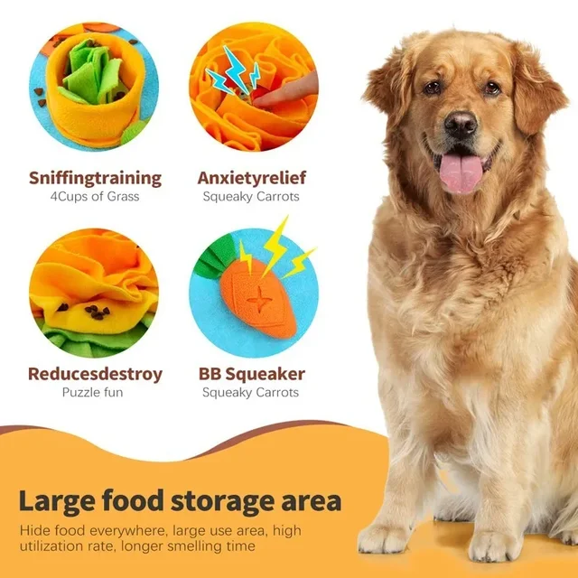 Large Snuffle Mat for Dogs Pet Interactive Training and Stress Relief Sniff Feeding Mat Slow Feeder Dog Treat Mat Dog Toys 3