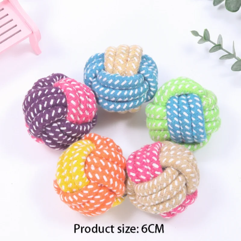 Mini Dog Toys Interactive Cotton Rope Chew Ball Toothbrush Puppy Toy For Teething Large Small Dogs Pet Accessories_voghion.com