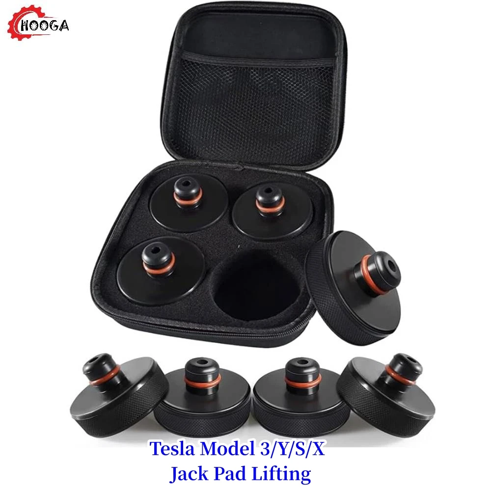 

Tesla Model 3/Y/S/X Jack Pad Lifting Pucks Jack Lift Pad Adapter Tool with Storage Case (Protects Battery & Chassis) 4 Packs
