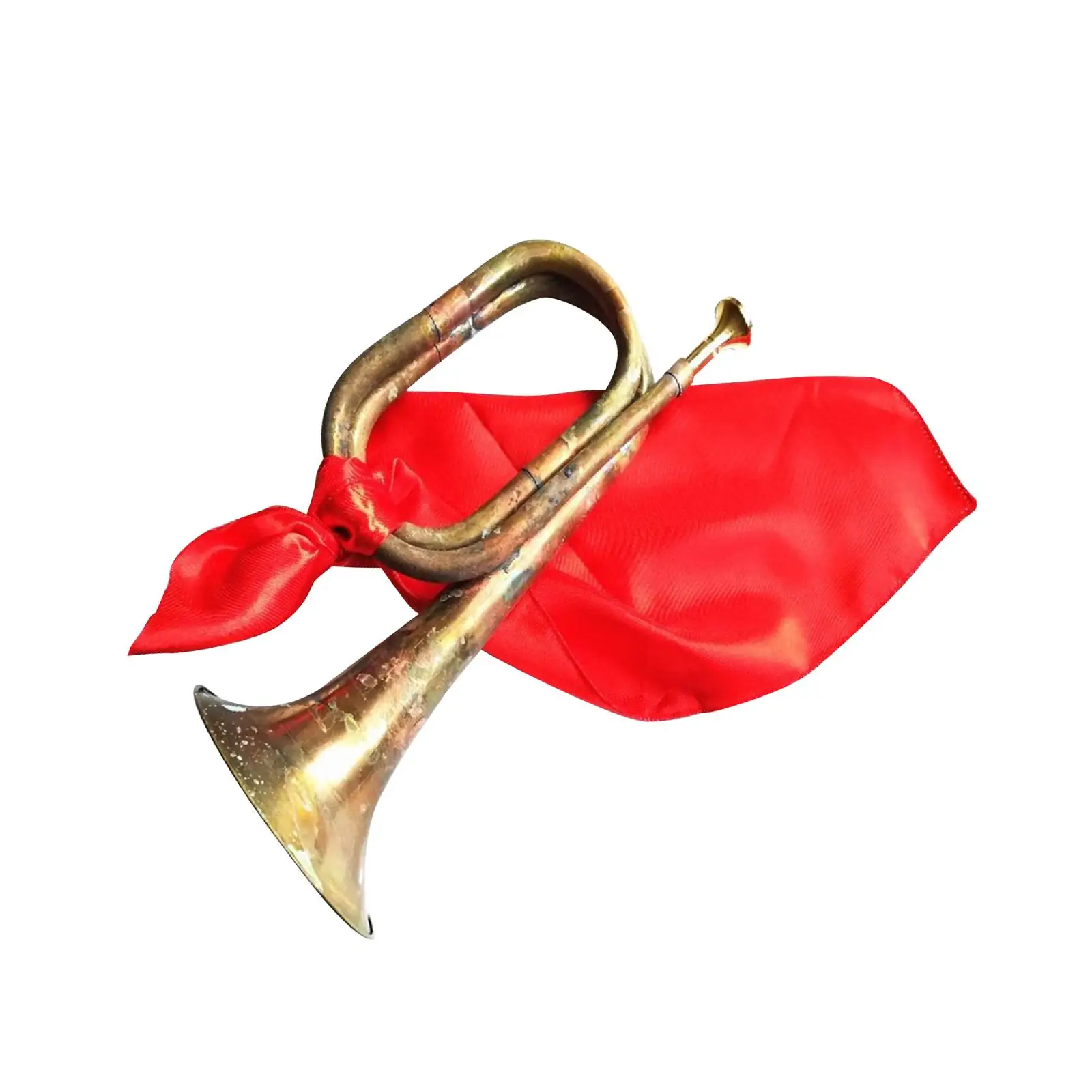 Marching Bugle Solid Copper and Brass Bugle, Music Instrument with Mouthpiece for School