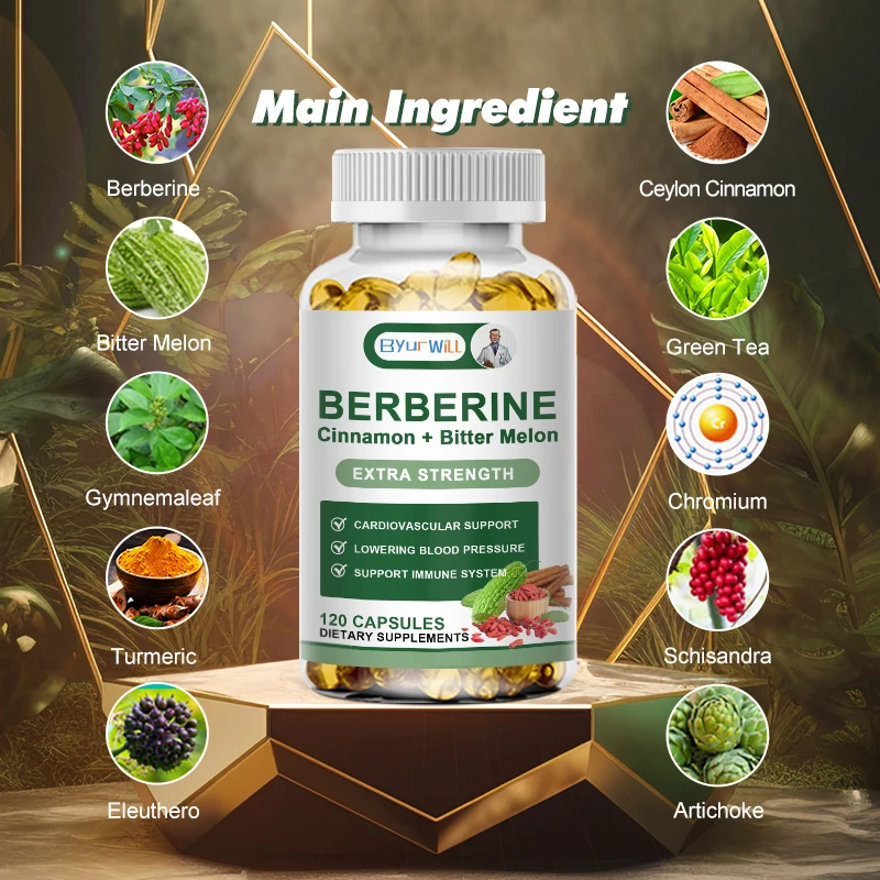 Berberine with Ceylon Cinnamon 1500 mg-10-in-1 Supplement for Heart & cardiovascular Support Metabolism & Energy-Vegan berberine capsules
