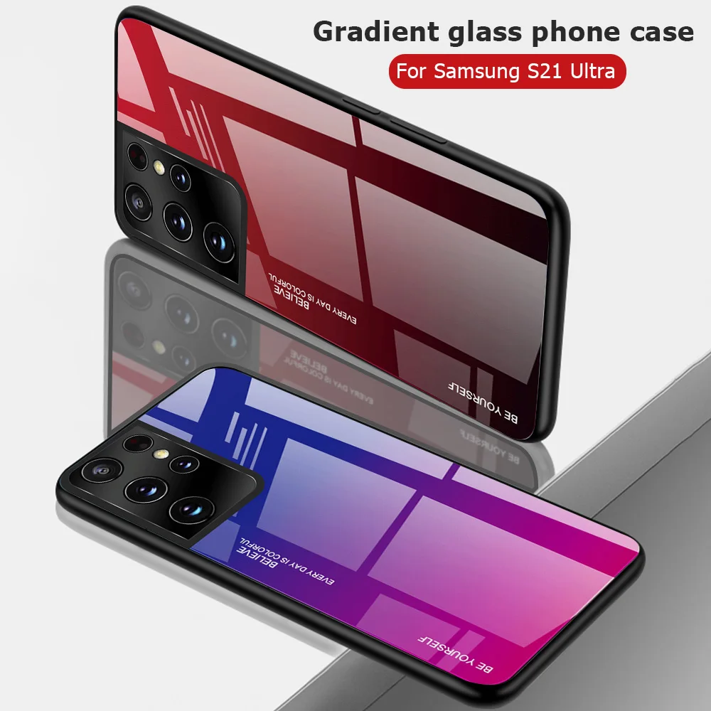 

Gradient Glass Case For Samsung Galaxy S22 Ultra S22 S21 Plus S20 FE Hard Back Case For Samsung S21 S20 S22 Plus S20 FE S21FE 5G