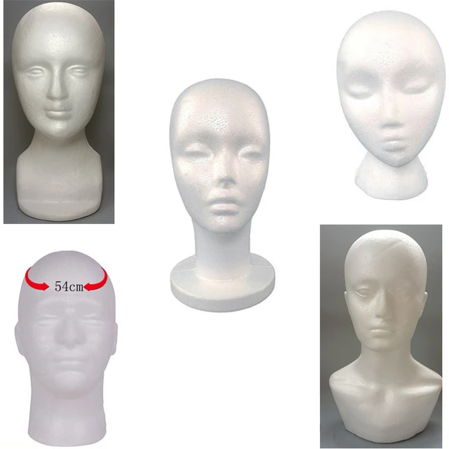 Practical Foam Male Female Mannequin Head Wigs Glasses Hat Display