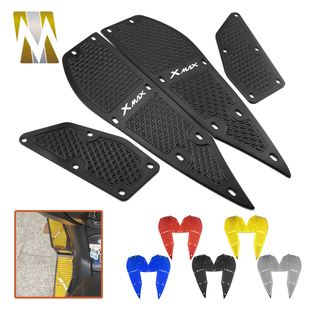 

Motorcycle Accessoris For Yamaha XMAX 250 300 X MAX 300 2017-2018 Xmax Mats CNC Footrest Footpads Aluminum Alloy Pedal Plate 400