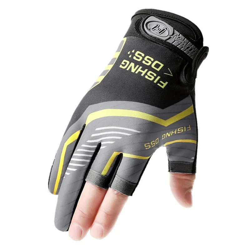 Gants trois doigts pour pêche et vélo - Protection solaire anti-dérapage hommes été