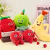 Basket of fruit simulation fruit plush toys apple banana raspberry idyllic style ornaments soft pillow, event party dolls 1