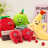Basket of fruit simulation fruit plush toys apple banana raspberry idyllic style ornaments soft pillow, event party dolls 1