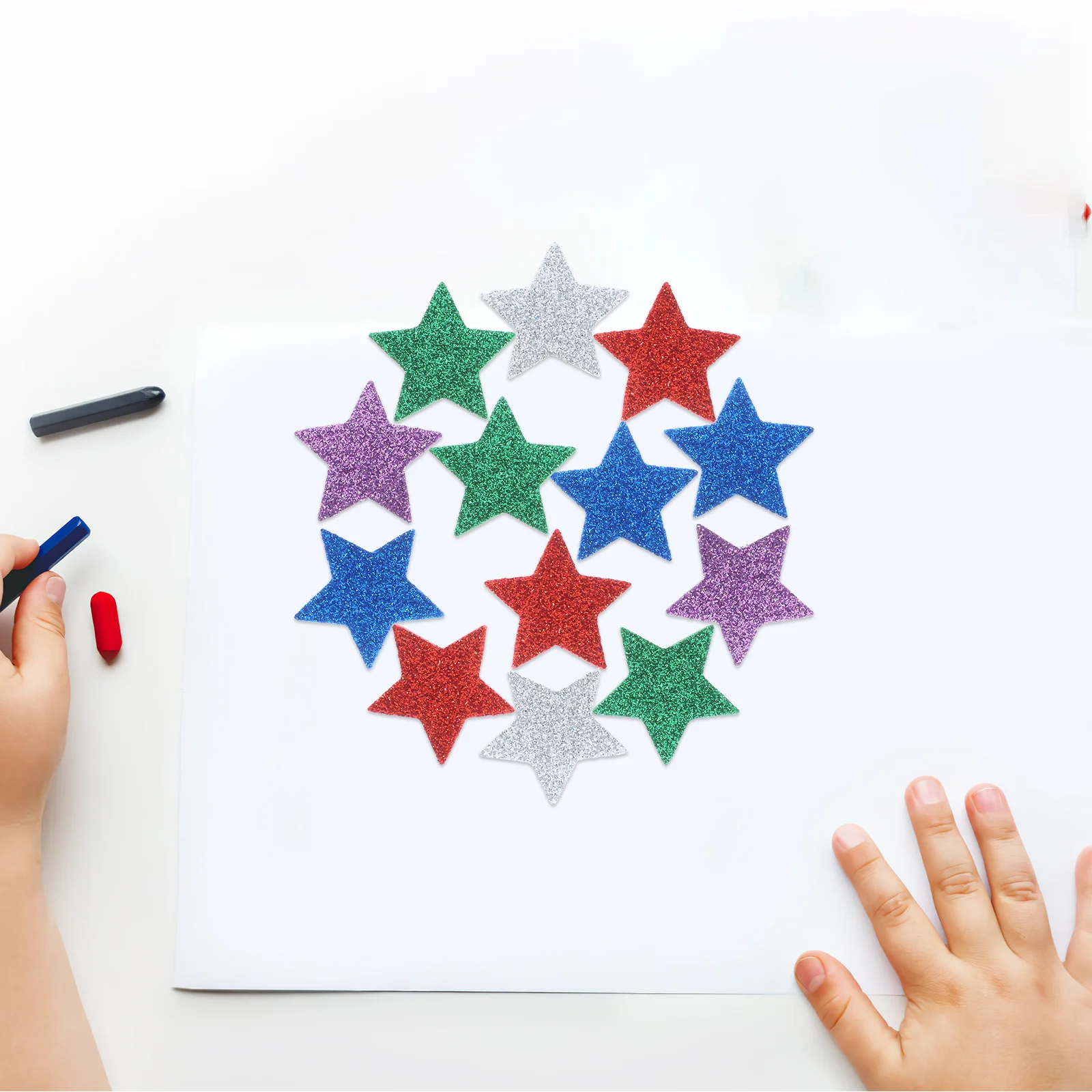 

300pcs Glitter Foams Star Stickers Self-Adhesive Star Shape Sticker DIY Craft Stickers