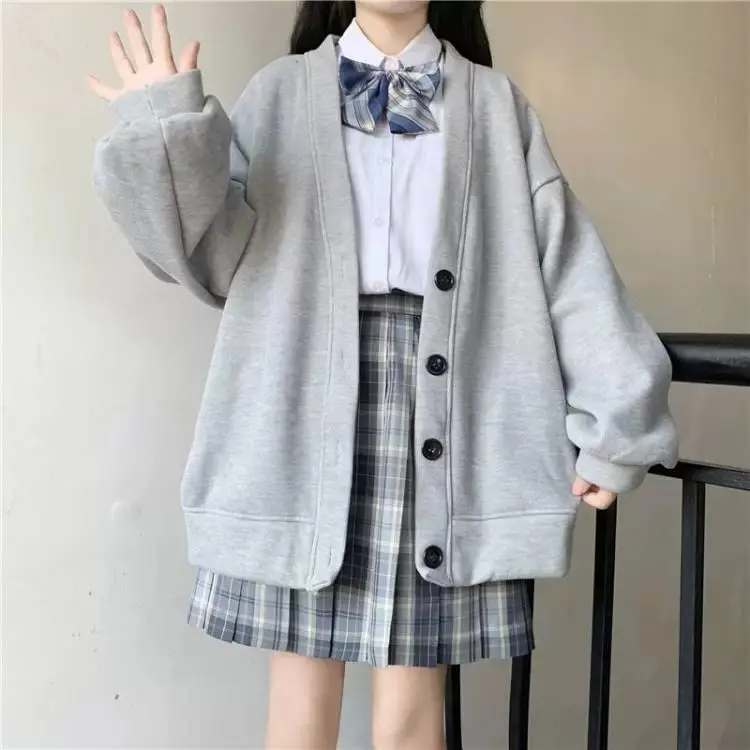 

2023 Cardigan Sweater Women's Spring and Autumn New Versatile Student Loose Button Coat Women's College Style Women's Wear