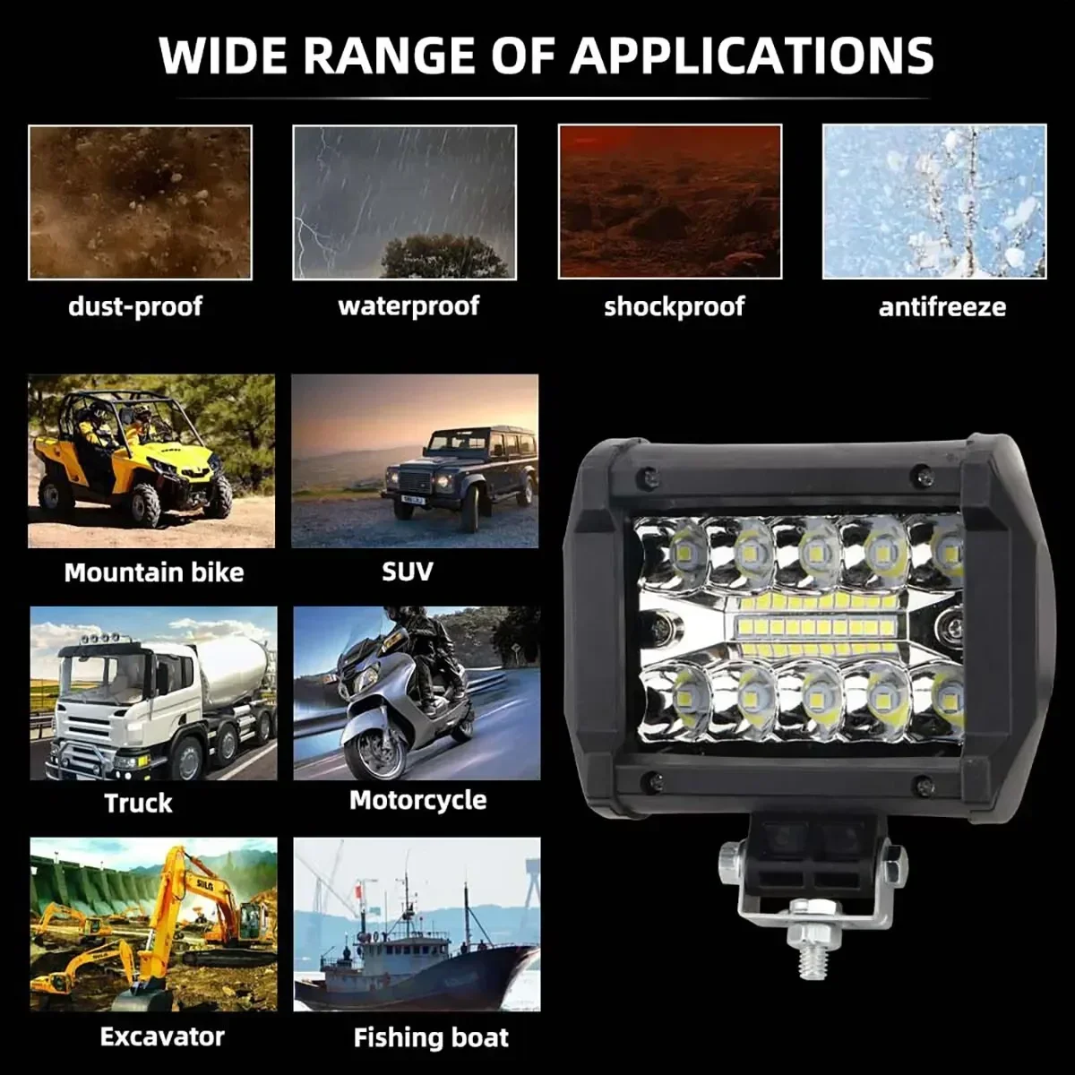NEW 12V Offroad Spot Flood Combo Work Light LED Light Bar Superbright 6000K for Car SUV 4x4 Boat ATV Barra LED Headlights
