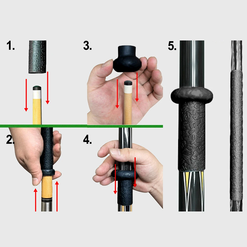 Billard Queue Grip Billard Pool Gummi Queue Grip Griff Pool Queue Grip Rutschfeste Hülse Schutz Billard Zubehör – Detail 8