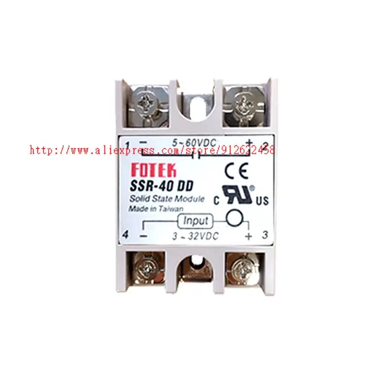 10 pcs SSR-40DD 단상 솔리드 스테이트 릴레이 40A DC 제어 DC SSR40DD