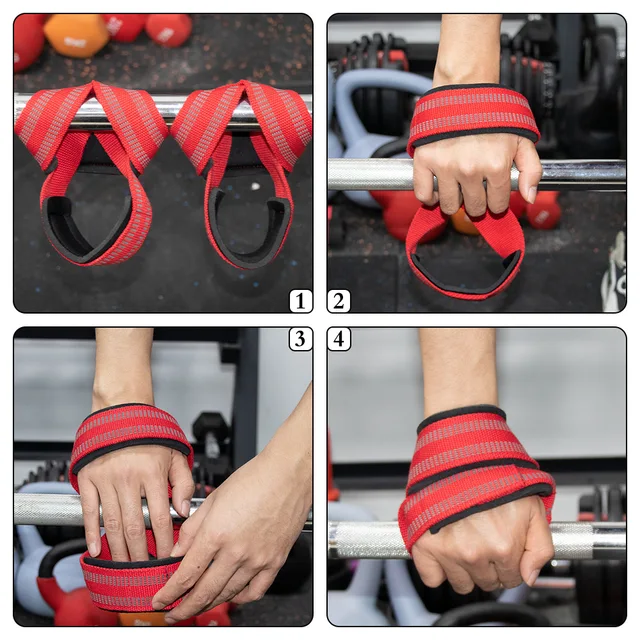 2PCS Weightlifting Hand Belt Anti-Slip Sport Fitness Wrist Wraps Straps Gym Support Lifting Grip Belt Fitness Bodybuilding 2