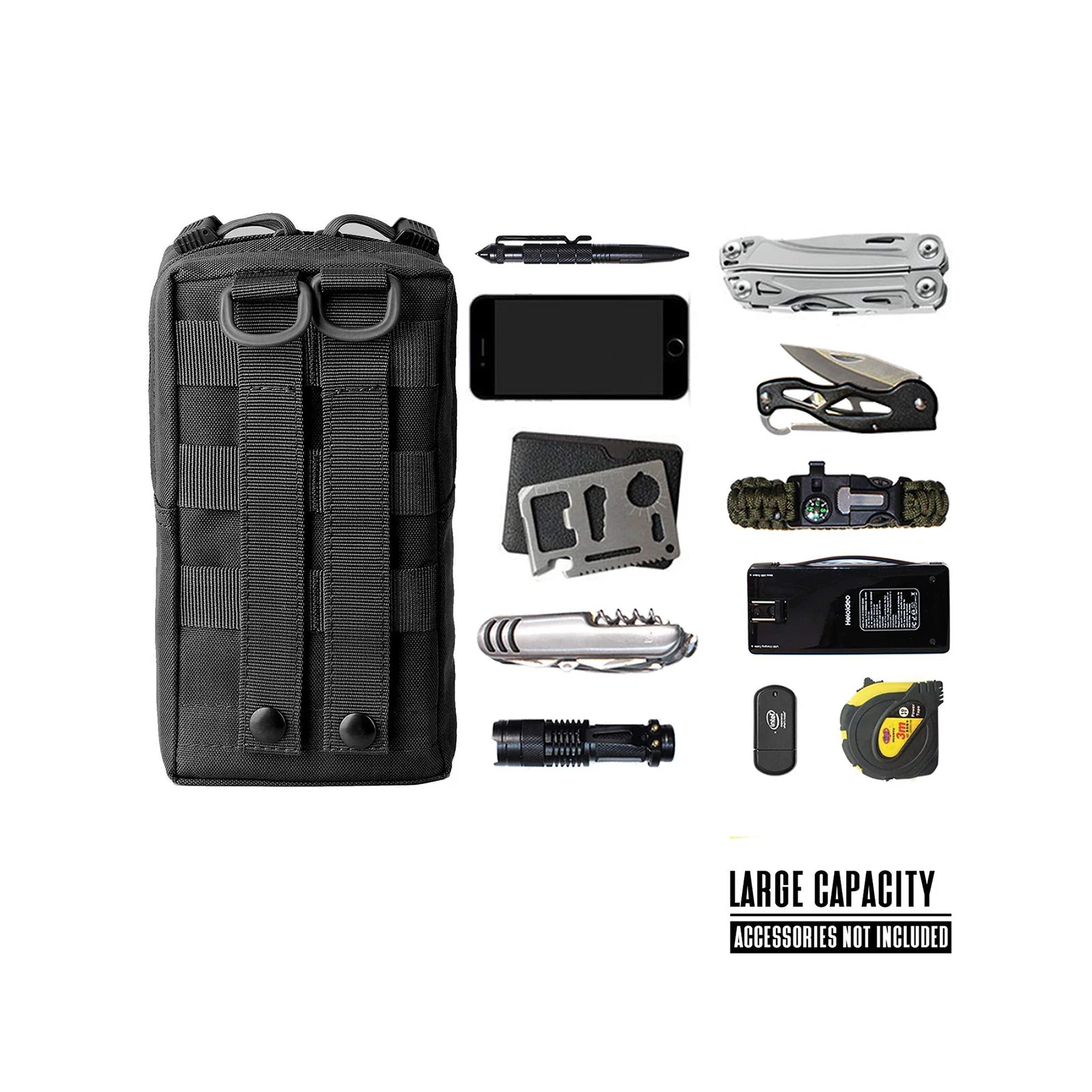 Water Resistant Tactical Nylon Pouch for Camping and Hiking