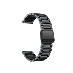 Premium 22mm Stainless Steel Smartwatch Bracelet Strap - 22mm (Black)
